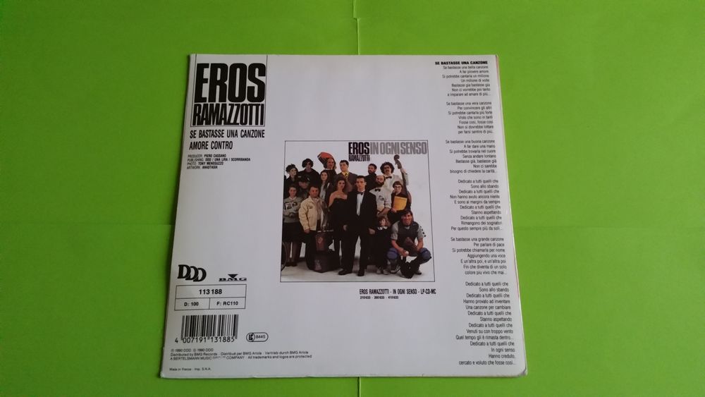 EROS RAMAZZOTTI CD et vinyles