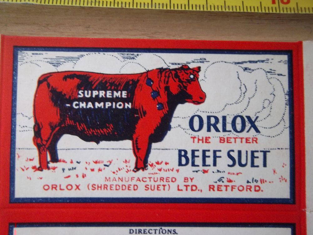 Bo&icirc;te publicitaire pour le suif de b?uf des ann&eacute;es 1940 
