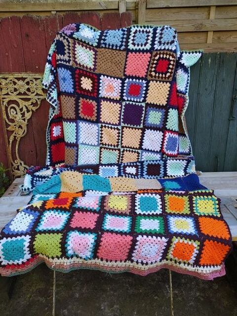 Plaid Patchwork Crochet Laine Bohème Vintage 
38 Loches (37)