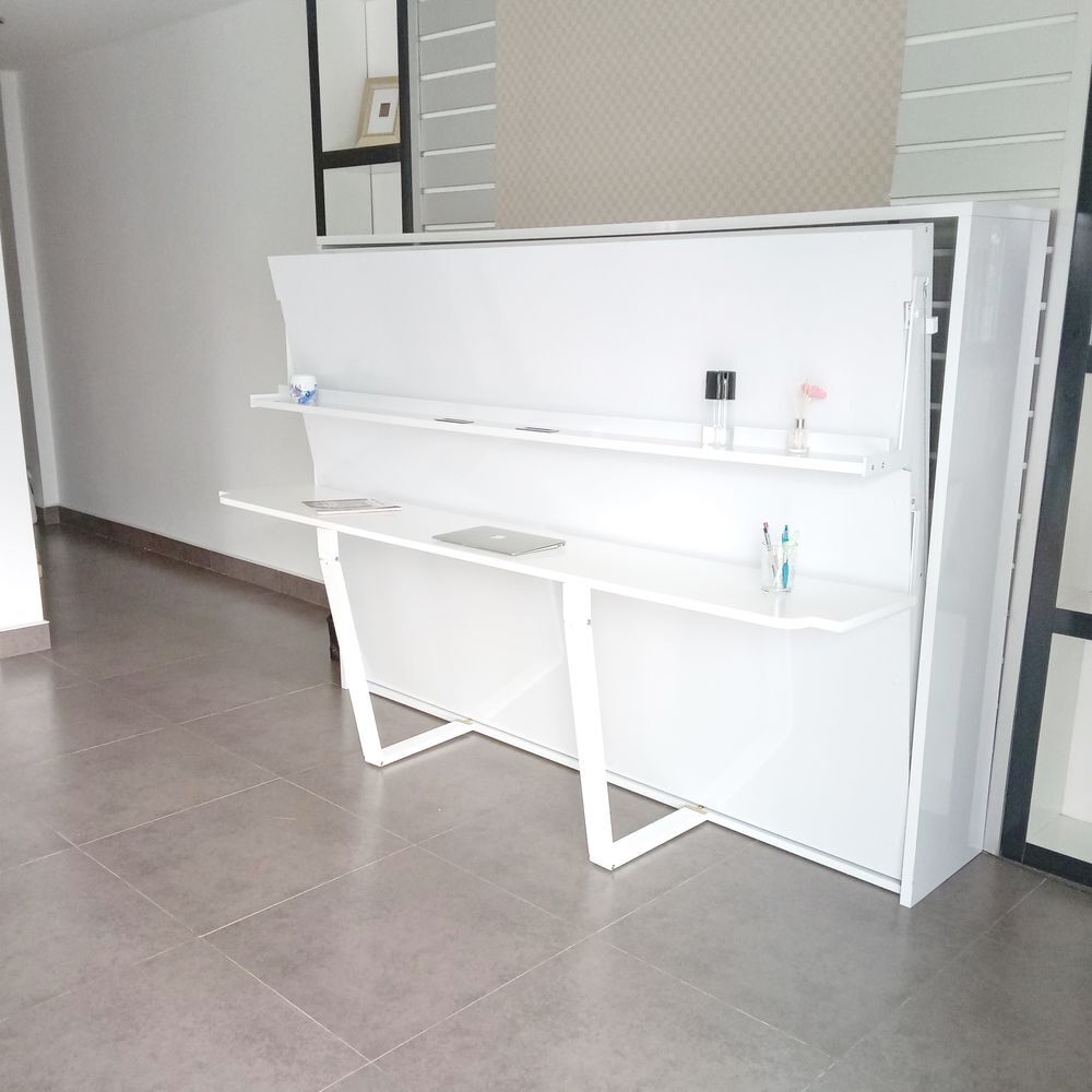 ?? LIT-BUREAU Escamotable 2 places NEUF (HORIZONTAL) Meubles