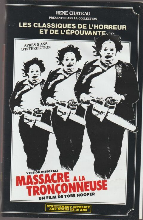 VHS  MASSACRE A LA TRONCONNEUSE RENE CHATEAU VIDEO Chauché (85)
