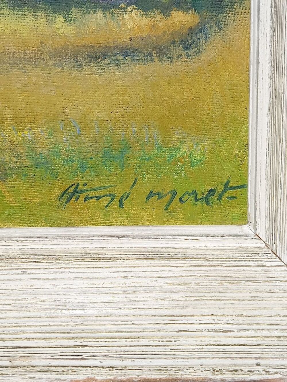 Huile sur toile - Aim&eacute; MORET (1900-1977) - Paysage Lac L&eacute;man Décoration
