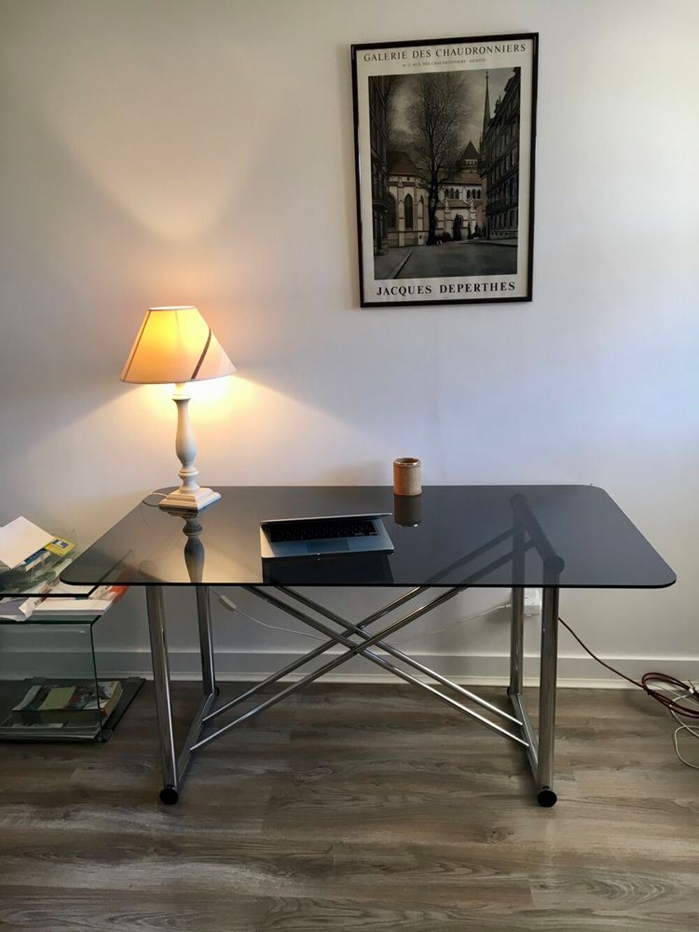 Bureau / table en verre et metal Meubles