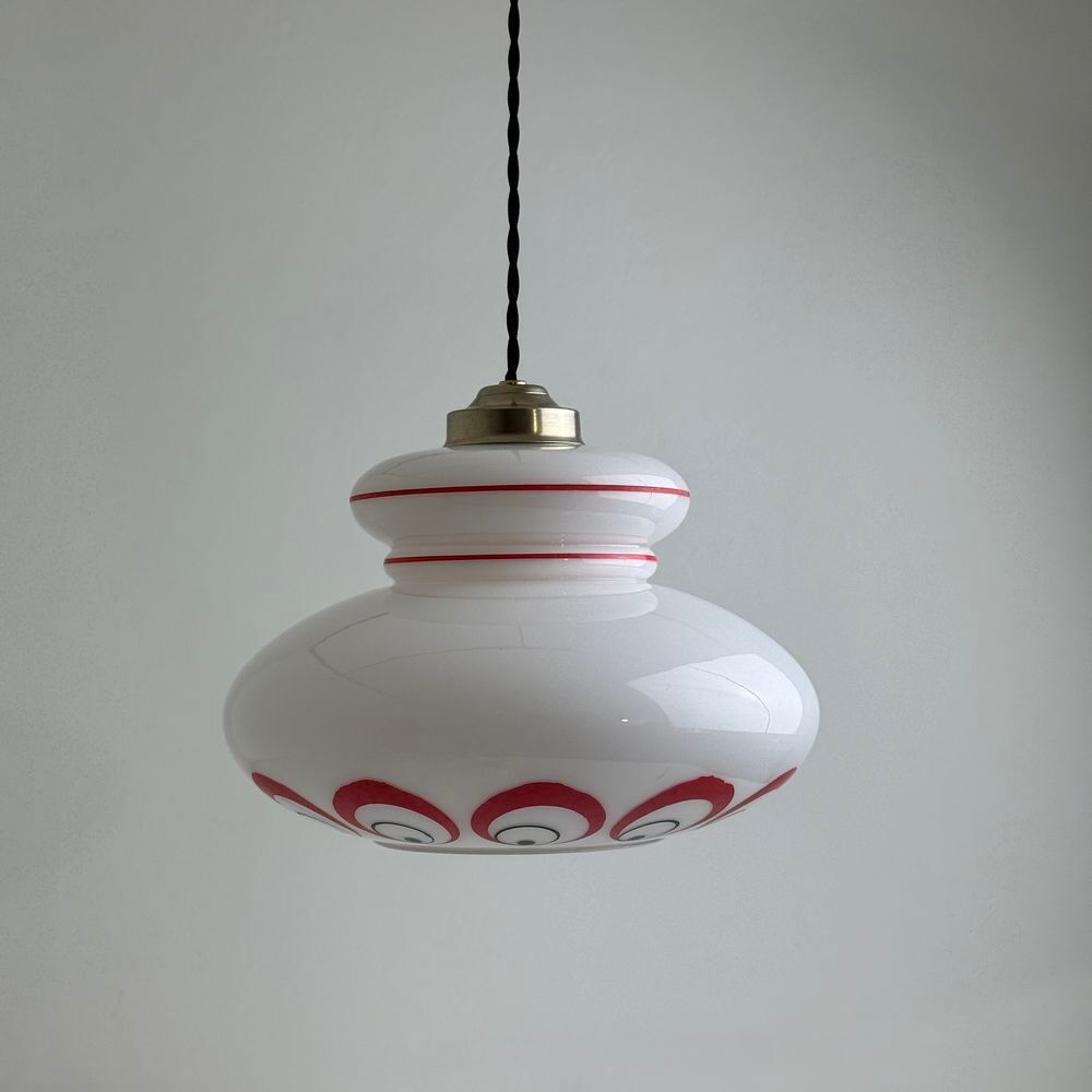 ANCIENNE SUSPENSION EN OPALINE 1970 VINTAGE Décoration
