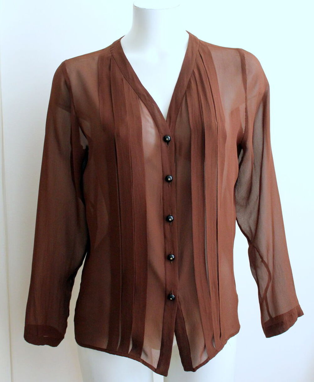 Blouse soie marron YVES SAINT LAURENT Rive Gauche Vtements
