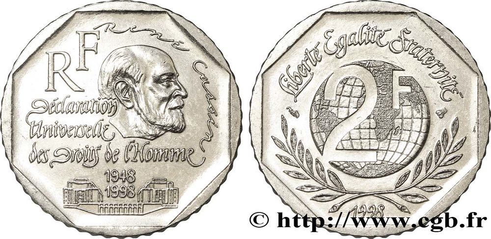4 pi&egrave;ces de 2 francs Moulin Pasteur Cassin Guynemer 