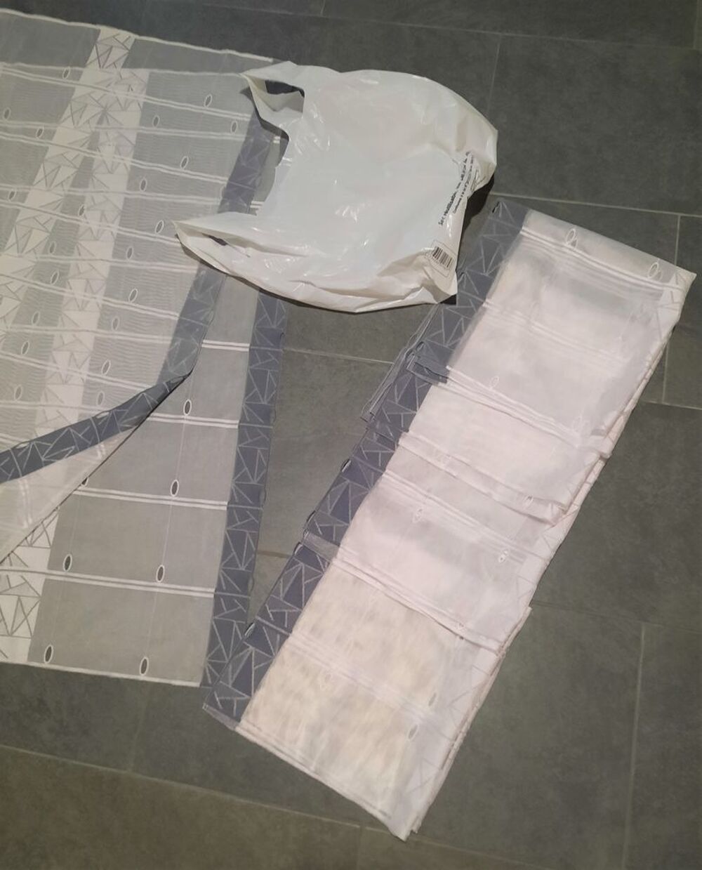 Rideaux Moderne blanc - 2 paires H 60 et 1 paire H 95 - Neuf Décoration