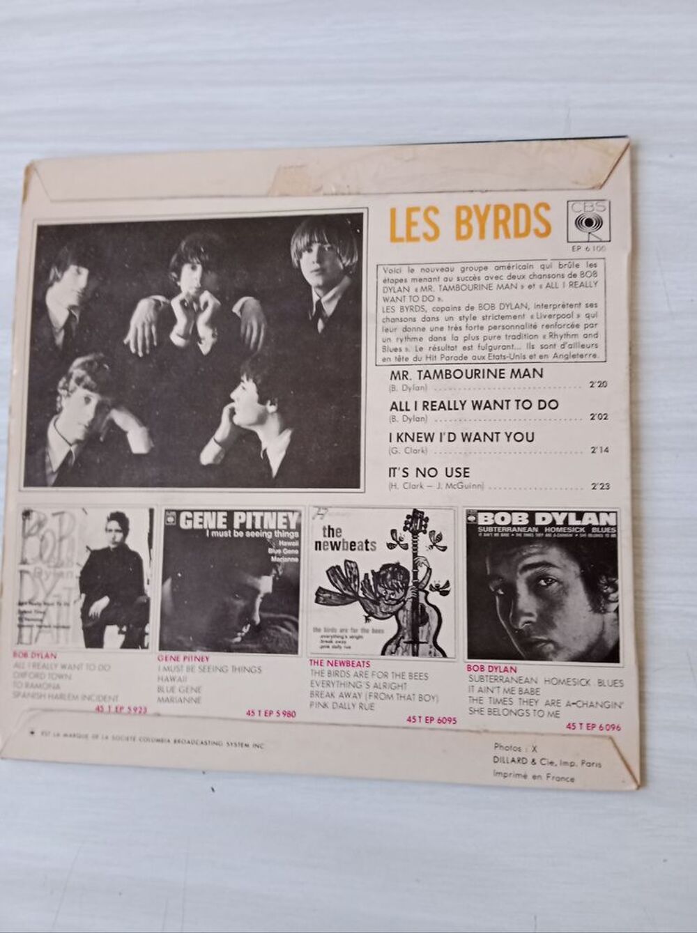 45 Tours LES BYRDS M. Tambourine man CD et vinyles