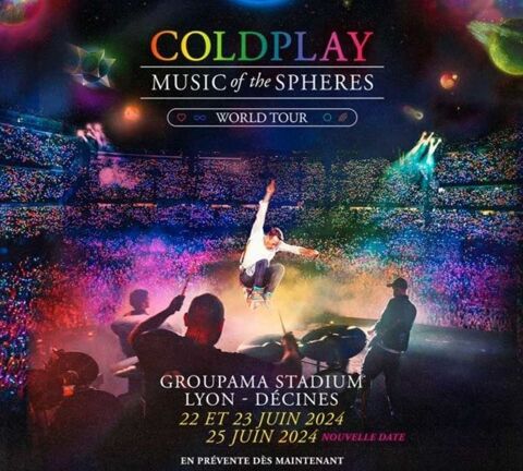   J'ai 4 places Coldplay 22 Juin 