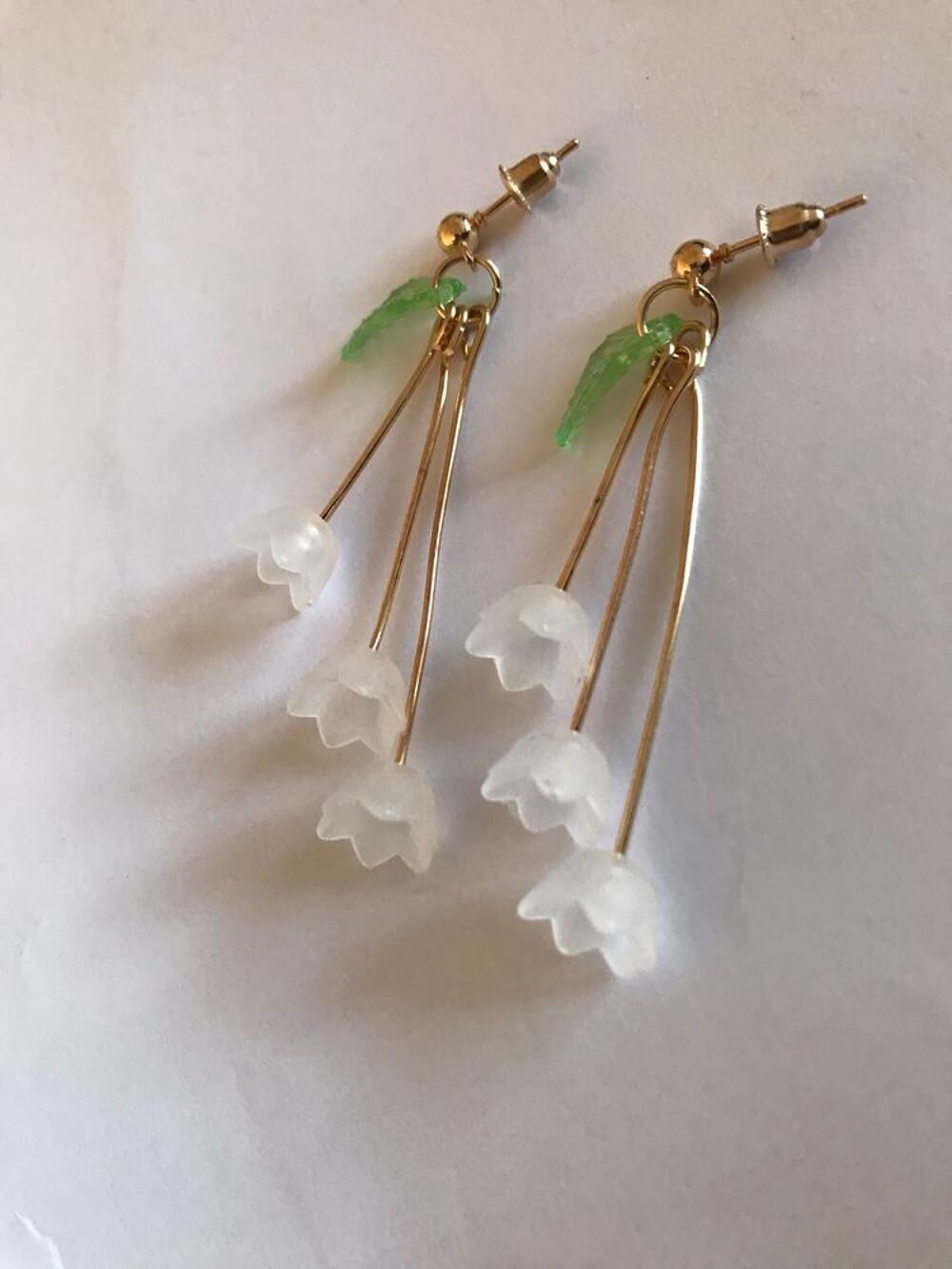 Muguet Boucles d'oreilles en forme de brin de muguet Bijoux et montres