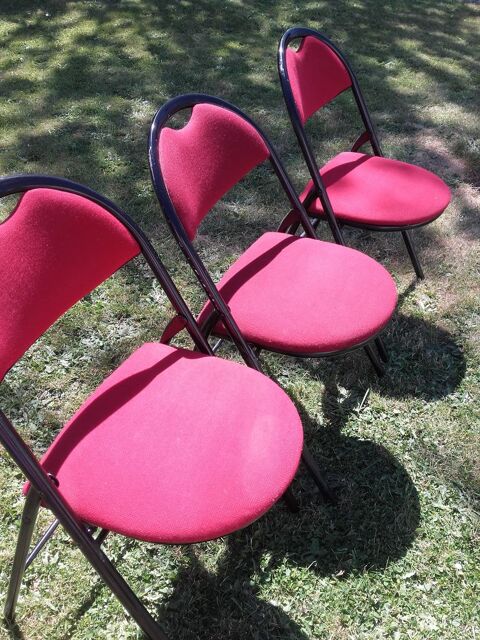 CHAISES  pliantes de  jardin rose 3 (PH) 45 Houdain (62)