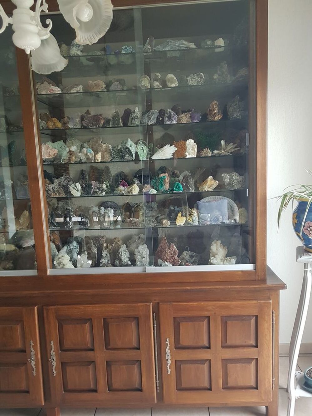 Vitrine min&eacute;raux garnie 