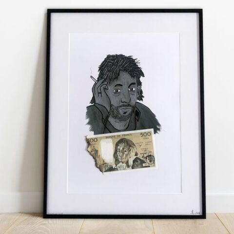 tableau Serge Gainsbourg 500 franc vritable 1000 Villetaneuse (93)