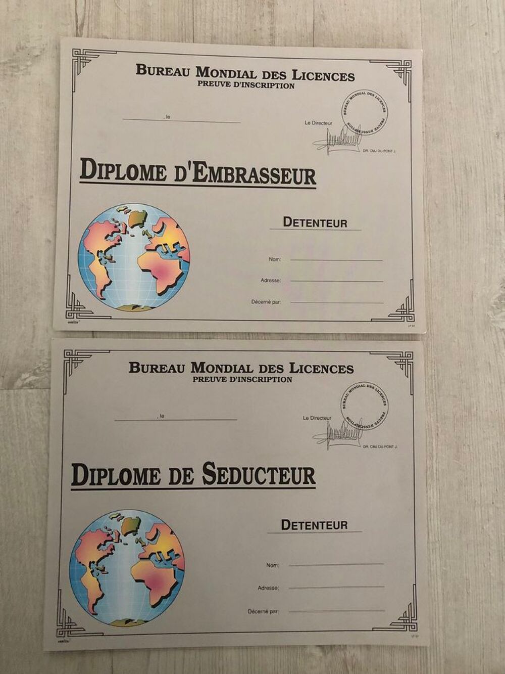 dipl&ocirc;mes &agrave; personnaliser NEUFS Livres et BD
