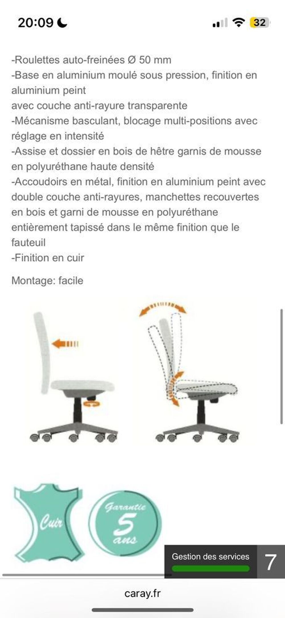 Chaise de Bureau Caray Meubles