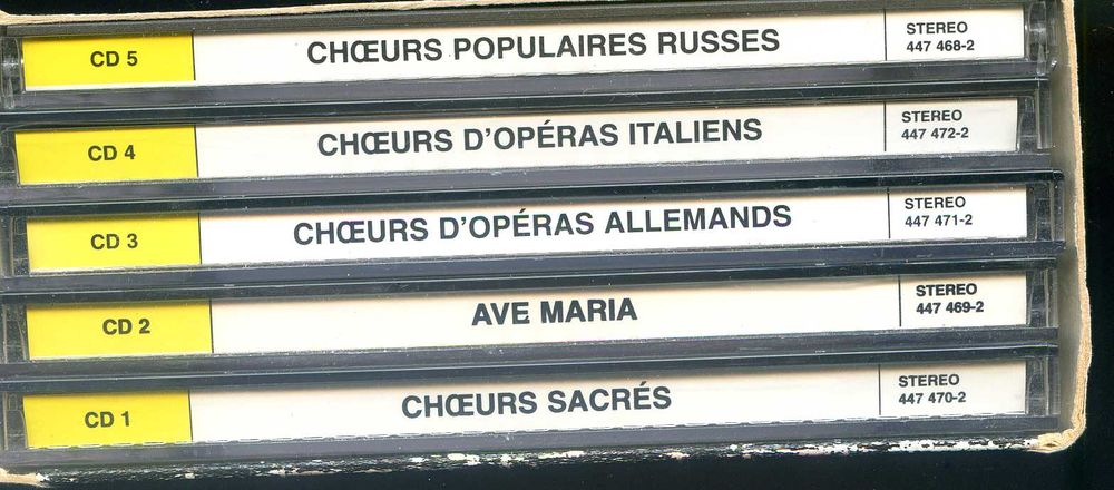 Choeurs c&eacute;l&egrave;bres - 5 CD, CD et vinyles