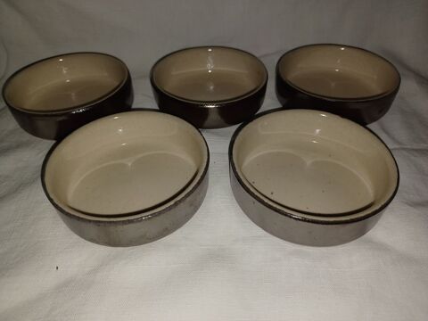 5 Ramequins nacr�s en gr�s 4 Montigny-Lencoup (77)