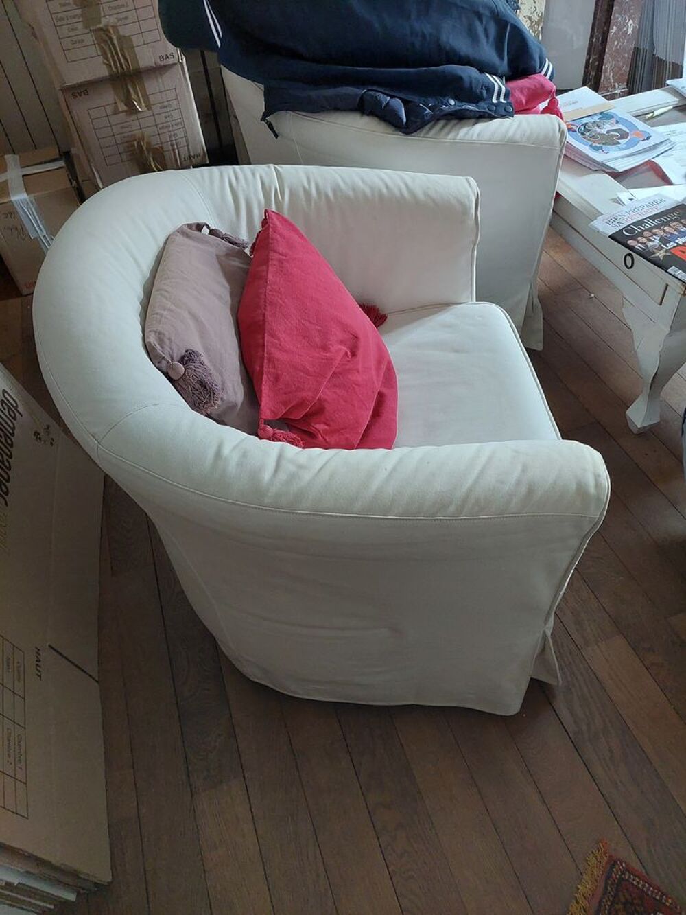 Lot de 2 fauteuils CLUB blancs Meubles