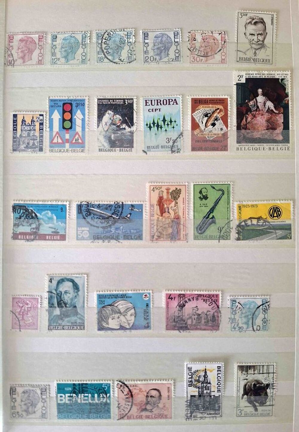 S&eacute;rie de timbres de collection de Belgique A 