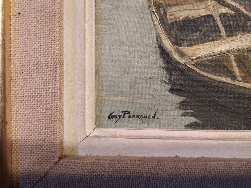 Tableau Les Barques Sign&eacute; Guy Pennamen Peintre de Concarneau Décoration