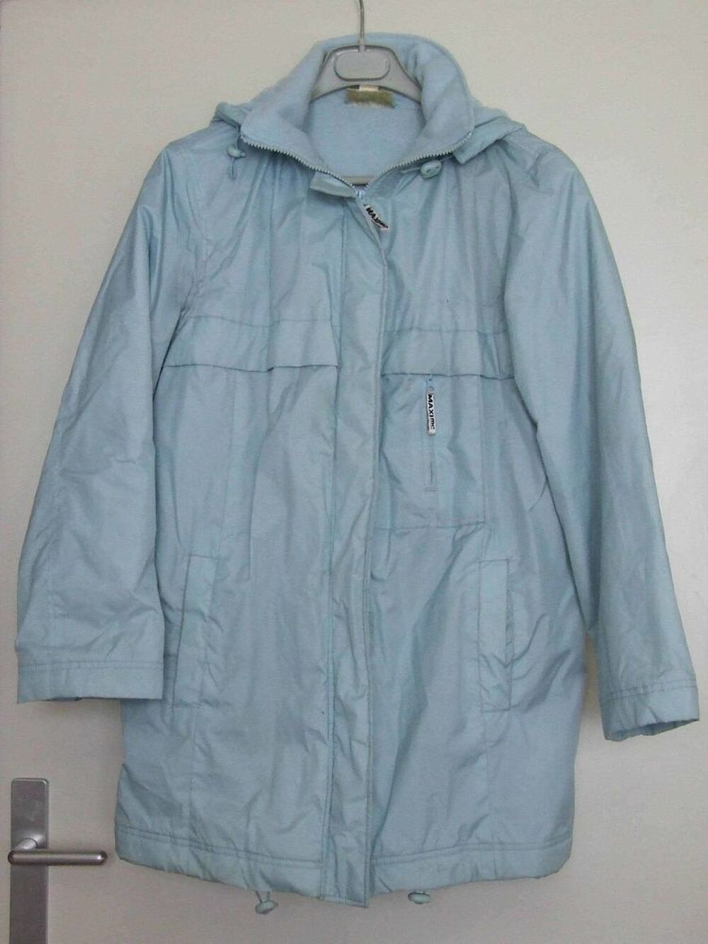 Parka, veste femme, bleu ciel, T. 42, TBE Vtements