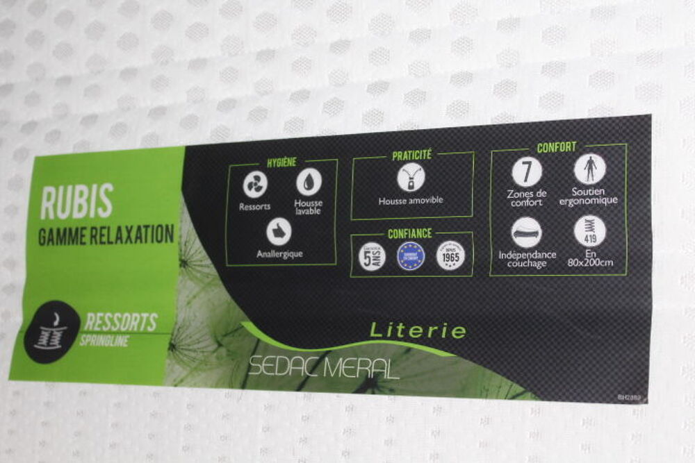 Matelas neuf 80 x 200 x 21 cm RUBIS Meubles