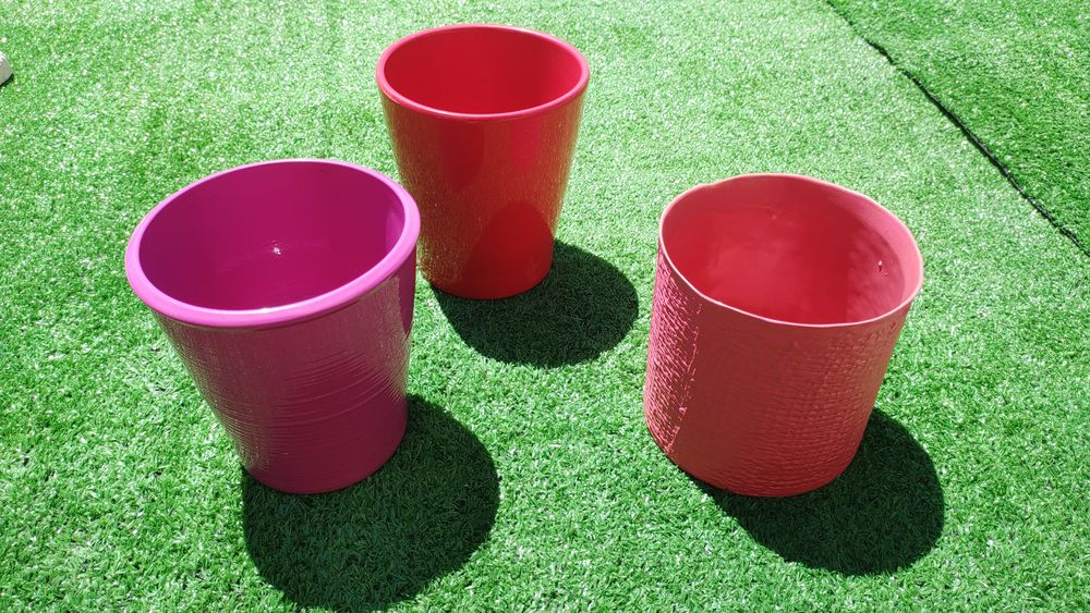 Lots de 3 Pots de Fleurs en Terre Cuite Jardin