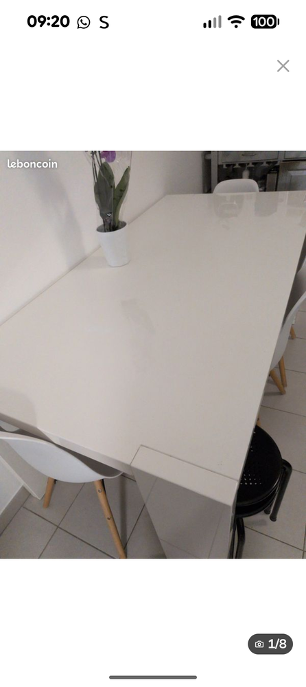 Table vernis blanche Meubles