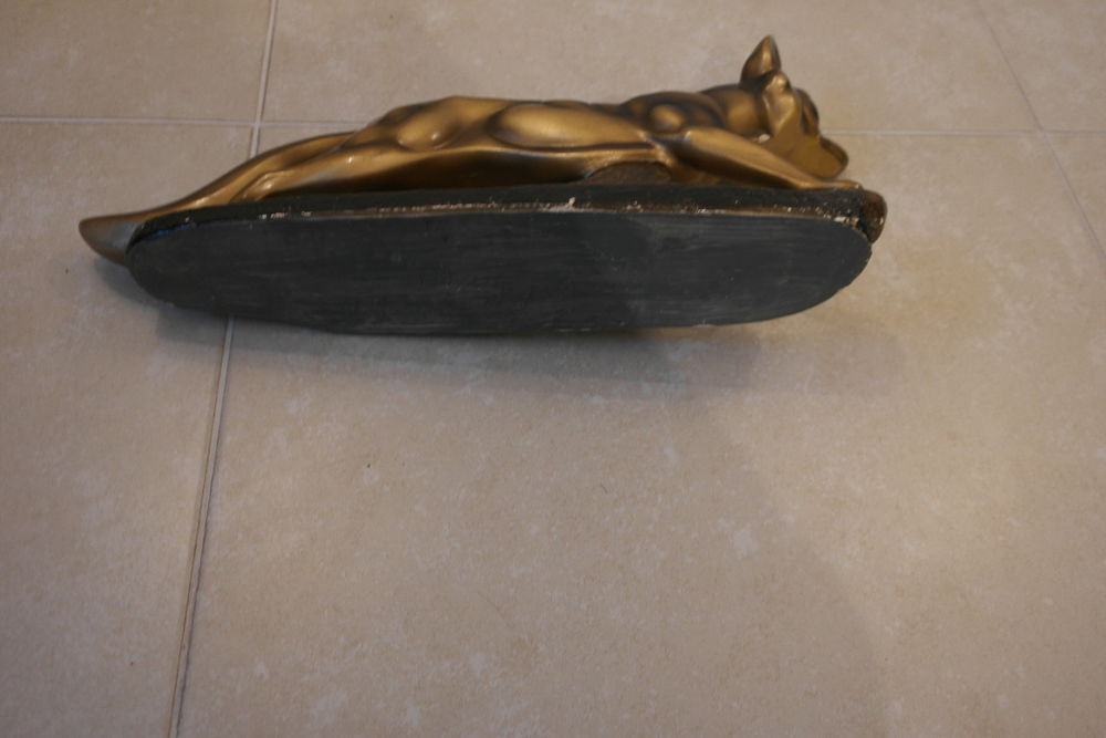 Renard en pl&acirc;tre sur socle vintage art d&eacute;co Sign&eacute; A.CARLI Décoration