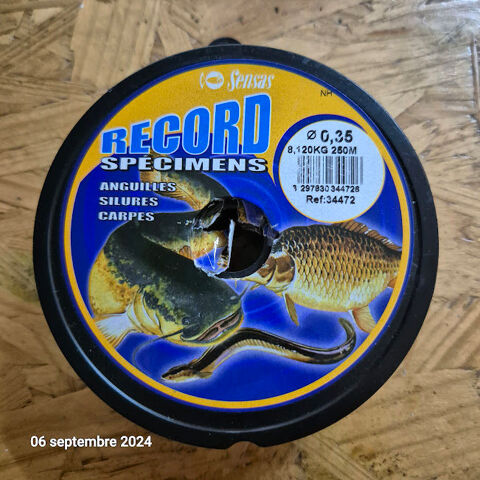 Fil de pche nylon record specimens 0.35 /  250m , 8.12 kg. 6 Saumur (49)