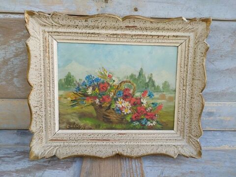 Ancien Tableau Bouquet de Fleurs Printani�res Sign�
80 Loches (37)