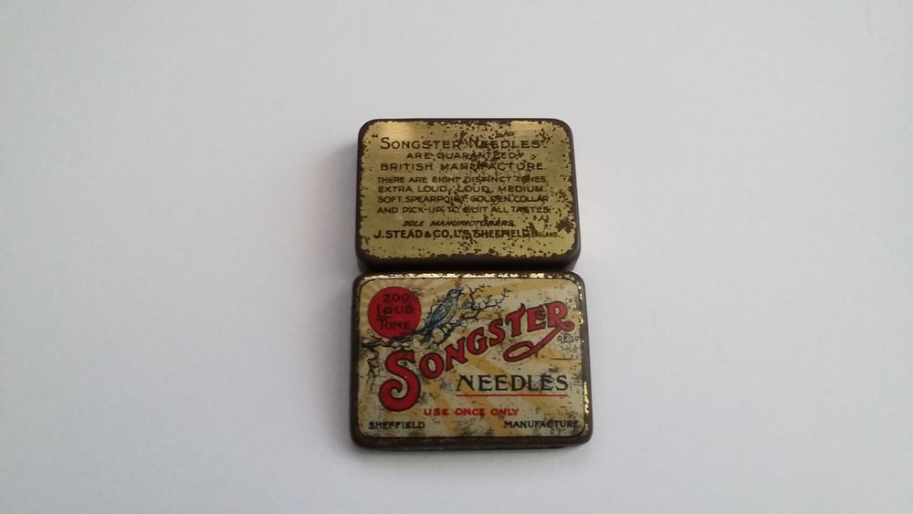 Ancienne boite &agrave; aiguilles pour phonographe Songster 