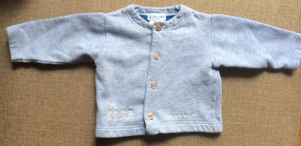 Veste bleu ciel Jacadi 6 mois " Les 400 coups " Vêtements enfants