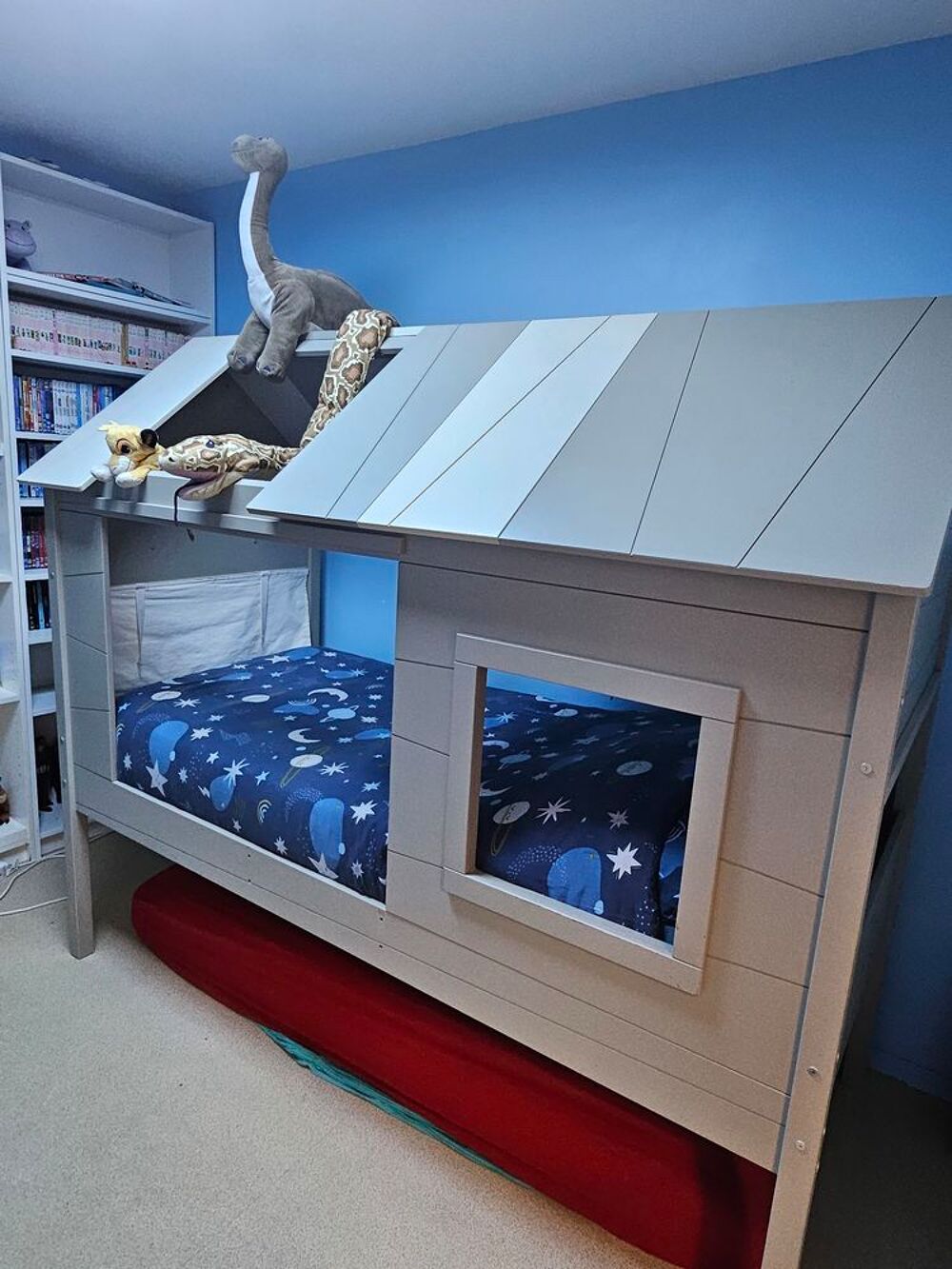 Lit cabane enfant bois gris Mobilier enfants