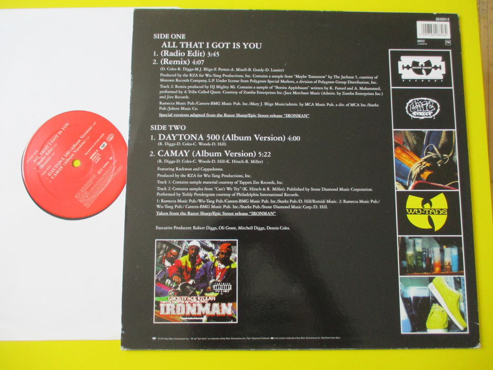 GFK ALL THAT I GOT IS U MARY J BLIGE MAXI 45 TOURS WU TANG CD et vinyles