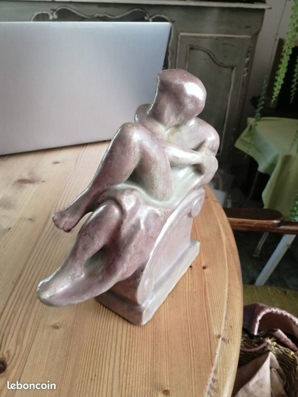 statue scupture statue violette faience porcelaine homme Décoration