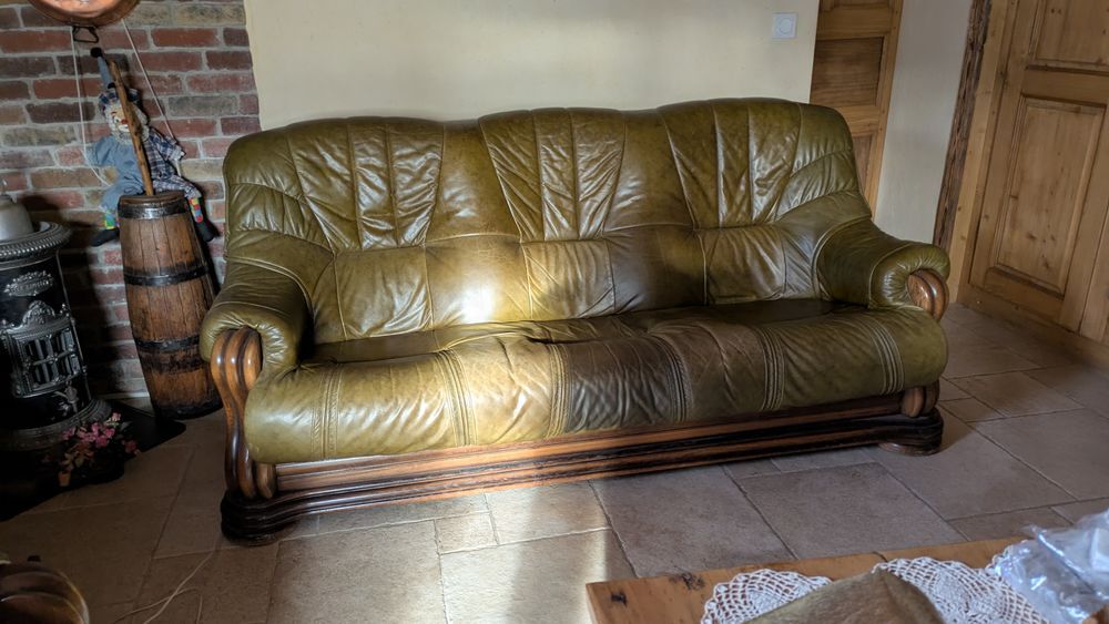 ensemble de 2 canap&eacute; en cuir Meubles
