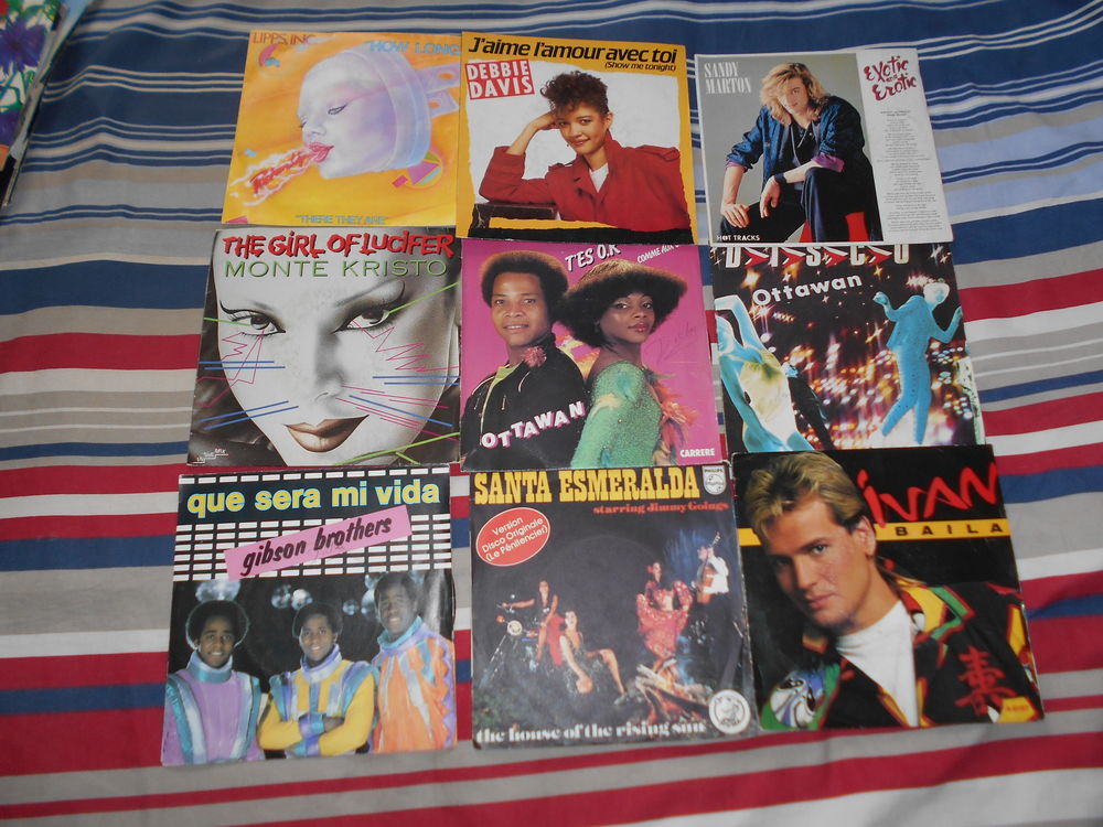 Disques vinyls 45 tours disco ann&eacute;es 80 CD et vinyles