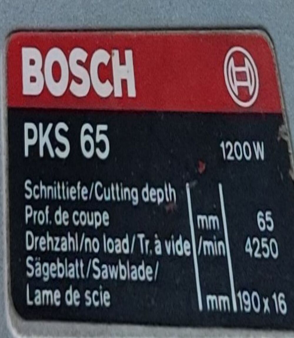 Scie circulaire Bosch PKS 65 Bricolage