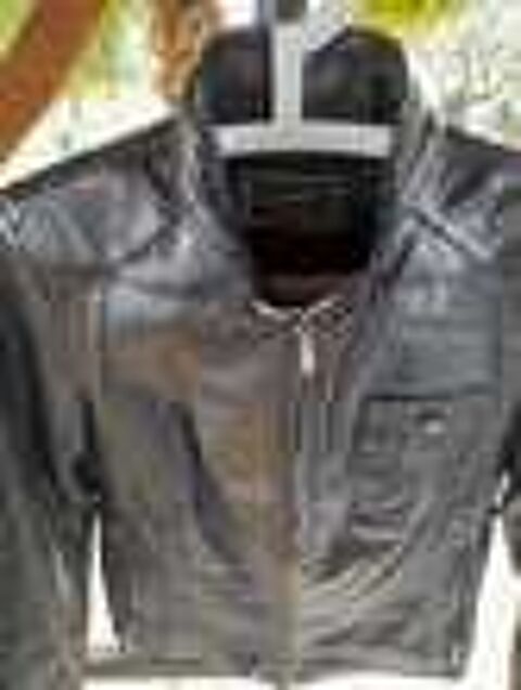 Blouson cuir type biker T2 Vêtements