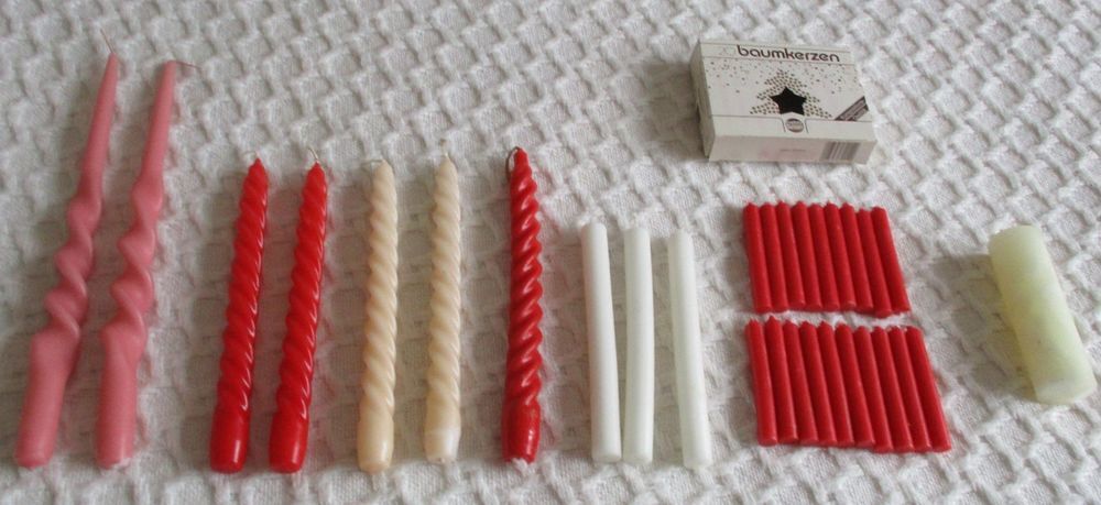 Lot 31 bougies neuves torsad&eacute;es et droites Décoration