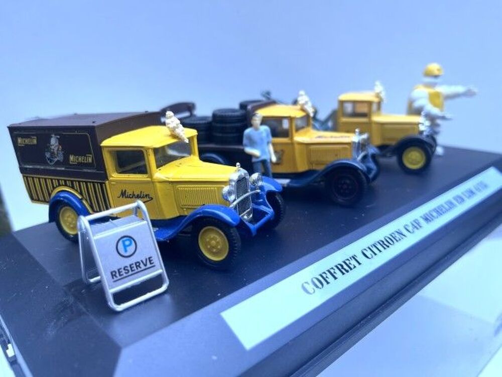 Coffret vintage avec 3 Citroen Michelin C4F en &eacute;dition lim 