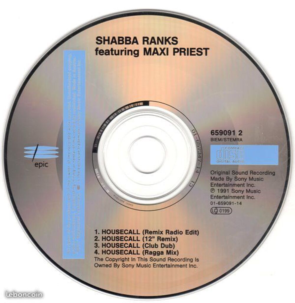 CD, Maxi-Single Shabba Ranks Featuring Maxi Priest Housecall CD et vinyles
