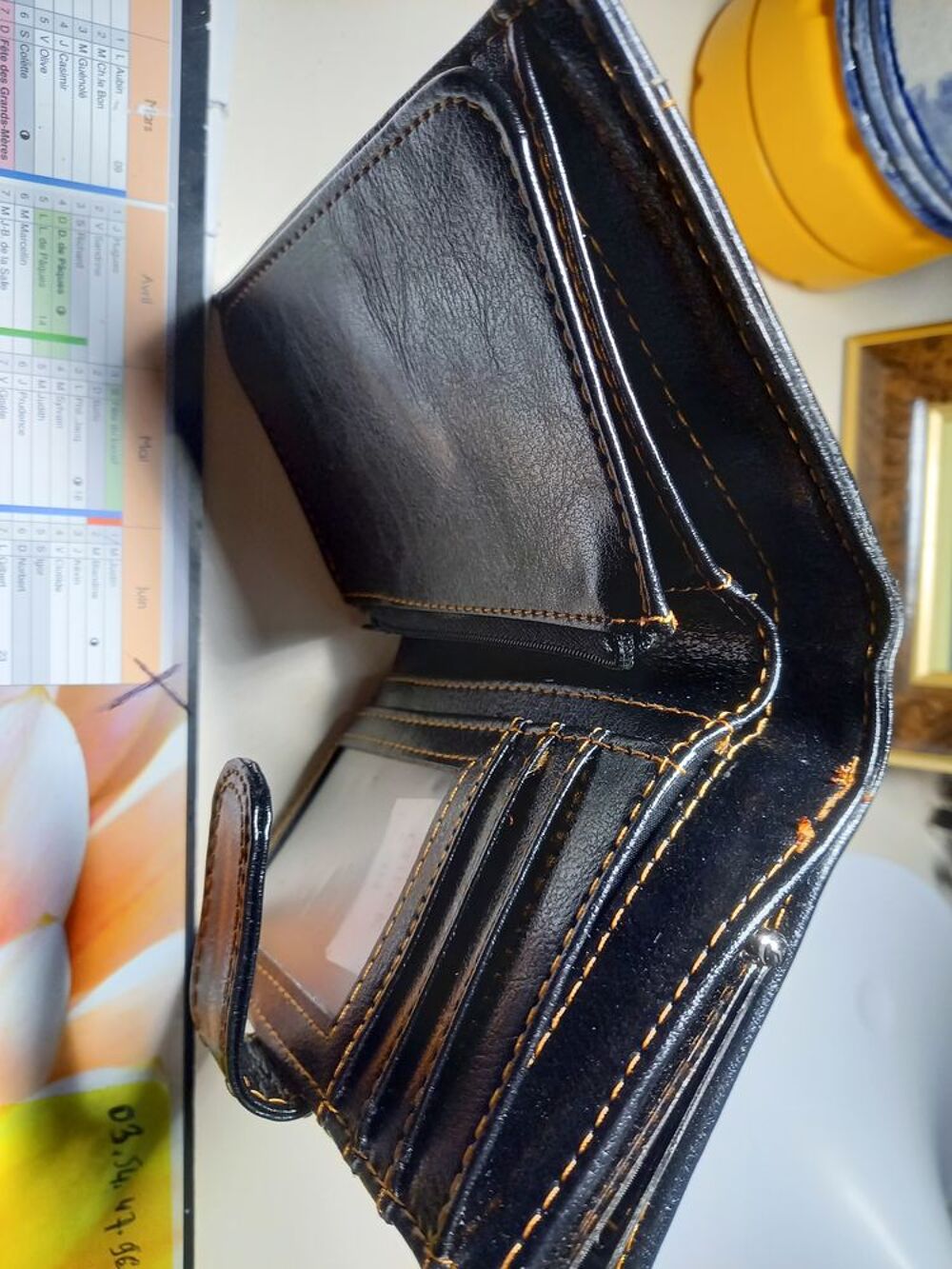 Porte monnaie, portefeuille, porte cartes, noir Maroquinerie