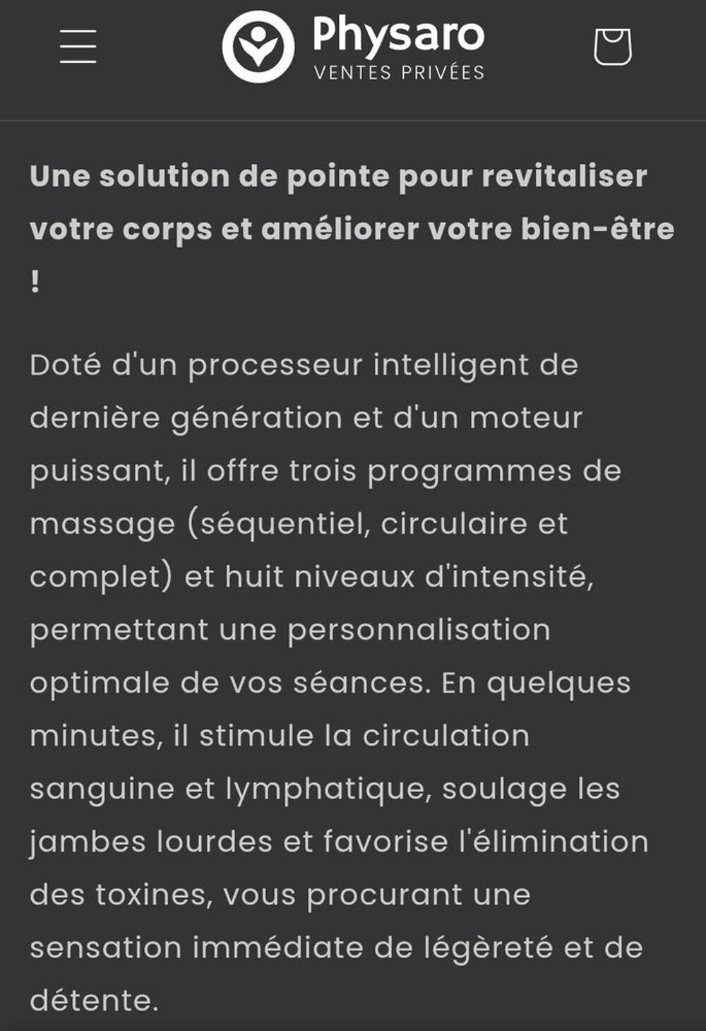 Pressoth&eacute;rapie professionnel Physaro Sports