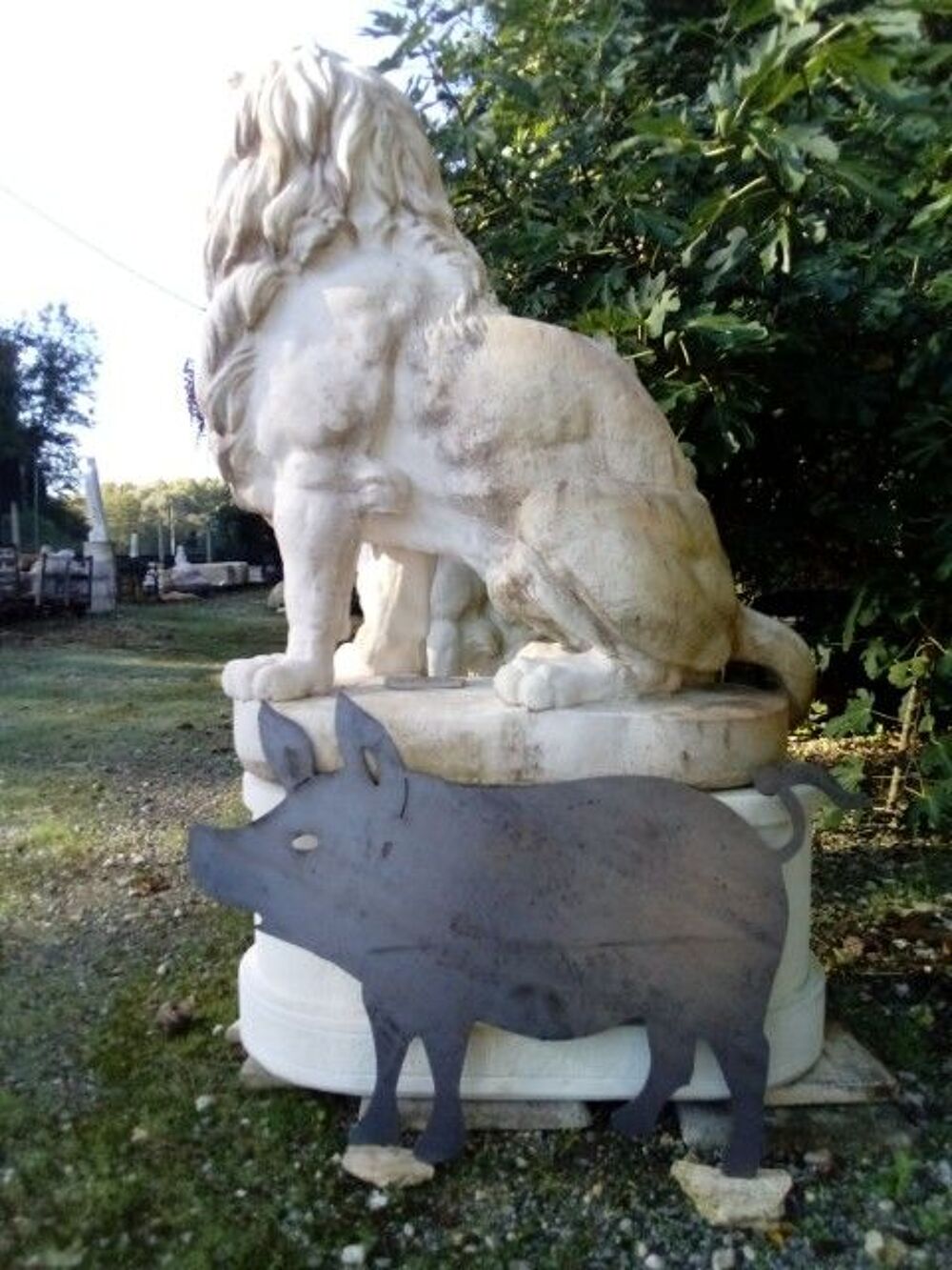 Statue Sculpture cochon, en t&ocirc;le Décoration