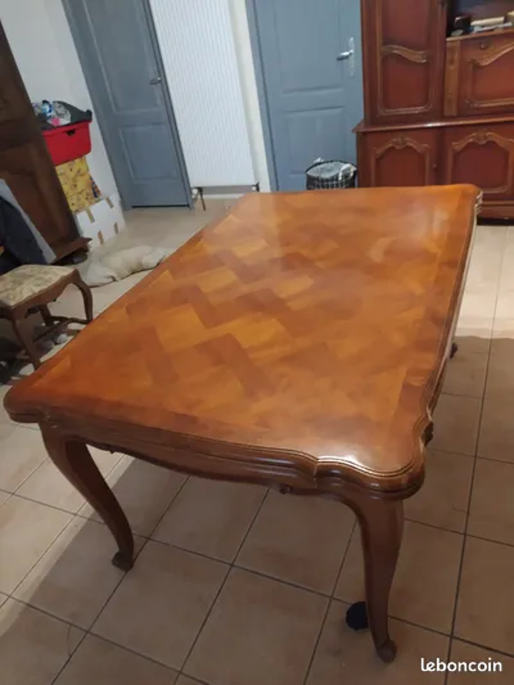 table avec 2 rallonges en merisier, Meubles
