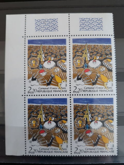 Timbre carnaval de Venise � Paris vari�t� tour Eiffel jaune 40 Le Mans (72)