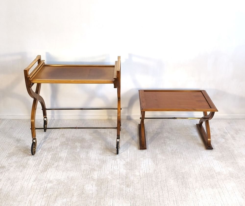 Belle paire de tables vintage en teck ? Desserte roulante Meubles