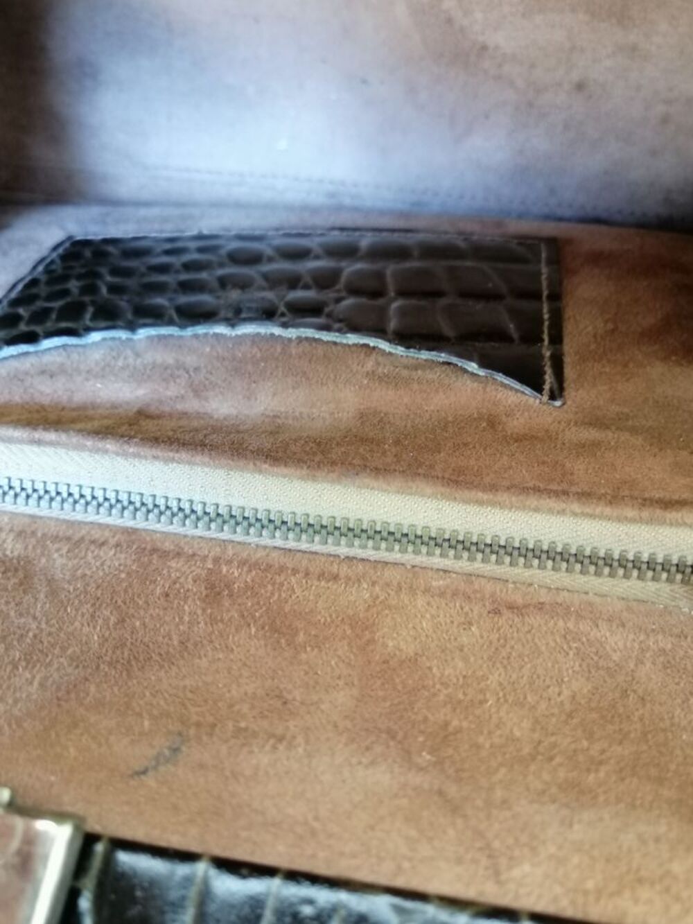 sac &agrave; main en croco Maroquinerie